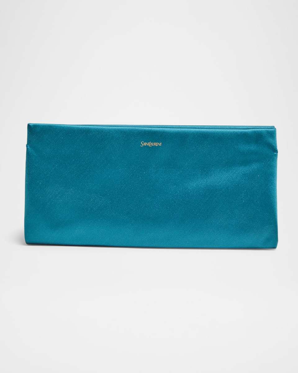 Soft YSL Clutch Bag in Satin